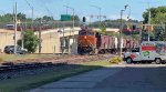 BNSF 3677 is clearing Broad Blvd.